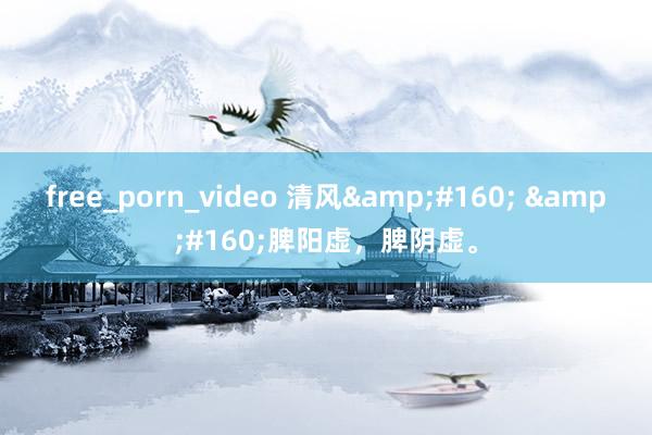 free_porn_video 清风&#160; &#160;脾阳虚，脾阴虚。